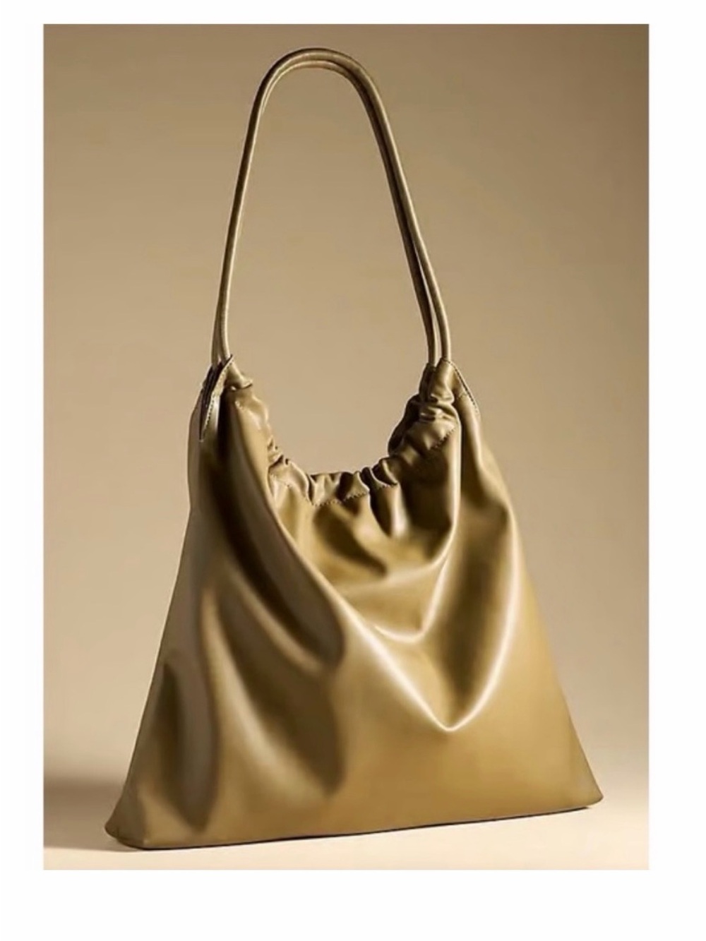 Anthropologie Olive Green Slouchy Soft Tote Shoulder Bag